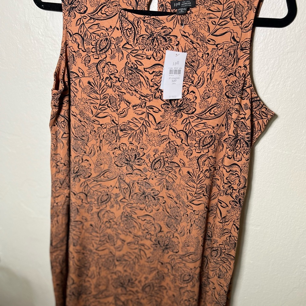 J. Jill Floral Dress in Tan and Black